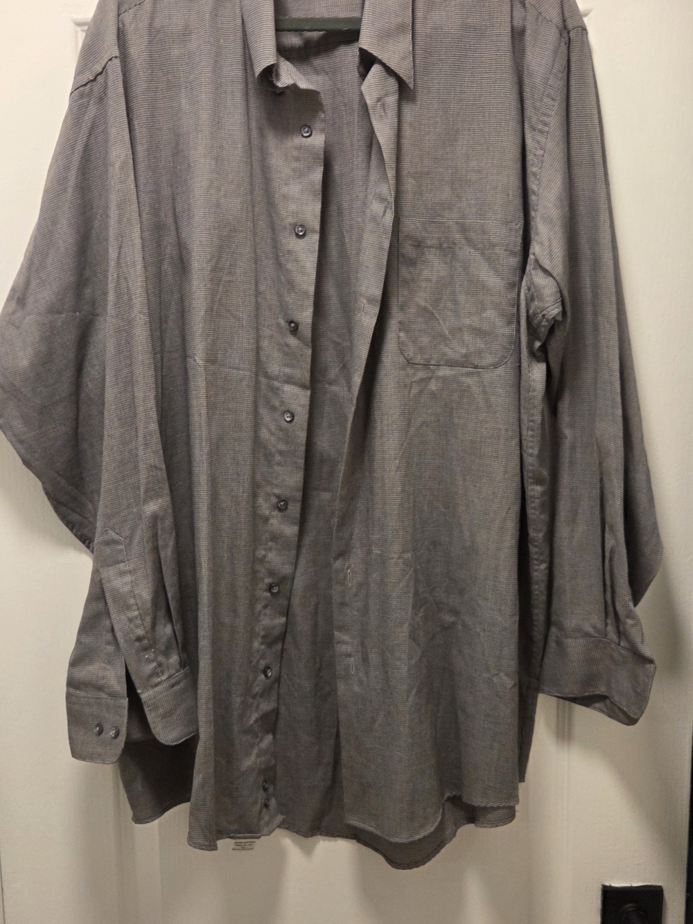 Men's ENRO Button-Up Dress Shirt in Heather Gray 17 1/2x 36-36